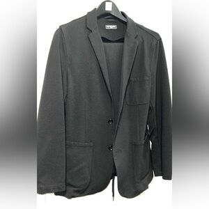 Saks Fifth Avenue Men's Black Two-Button Notch Lapel Knit Suit